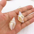 Shell Snail Mother-of-Pearl Dangle Earrings