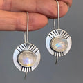 Ethnic Dangle Earrings with Moonstone
