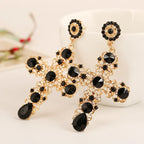 Ethnic Cross Drop Earrings