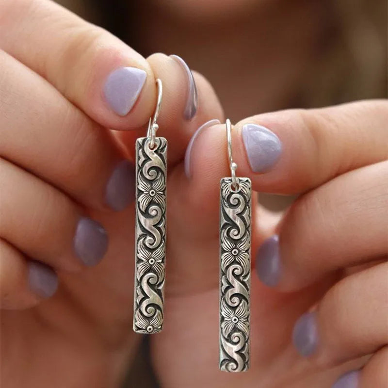Ethnic Vintage-Style Drop Earrings