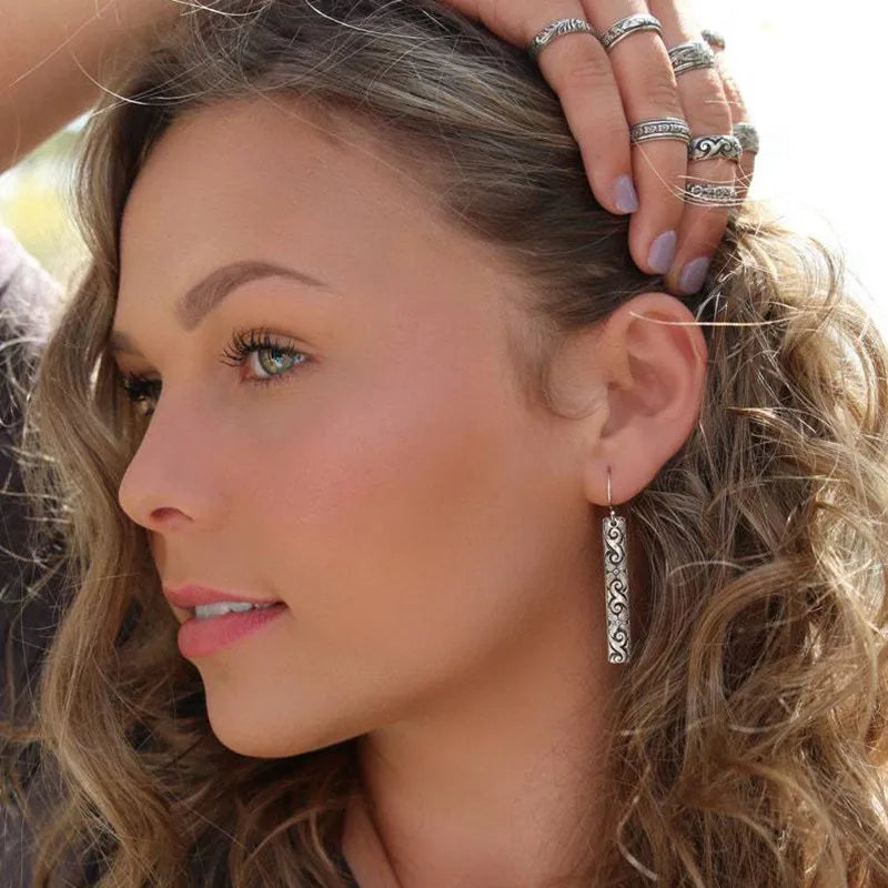 Ethnic Vintage-Style Drop Earrings