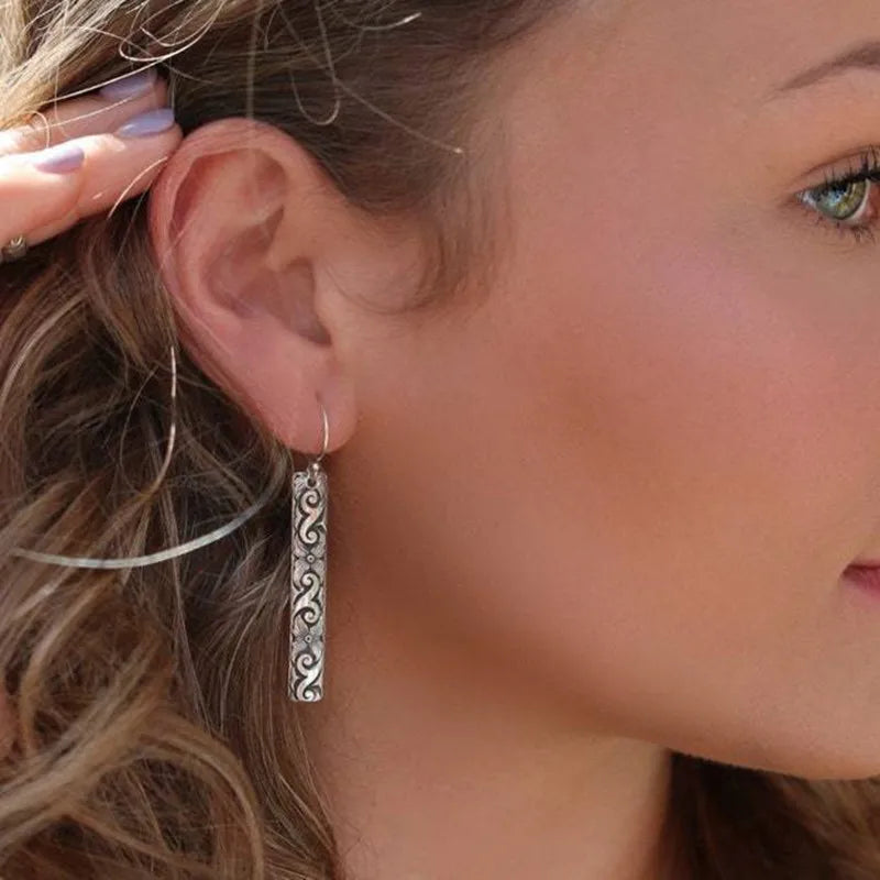 Ethnic Vintage-Style Drop Earrings