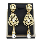 Oriental Ethnic Dangle Earrings white