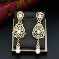 Oriental Ethnic Dangle Earrings white