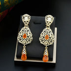 Oriental Ethnic Dangle Earrings orange