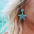 Starfish Shell Dangle Earrings