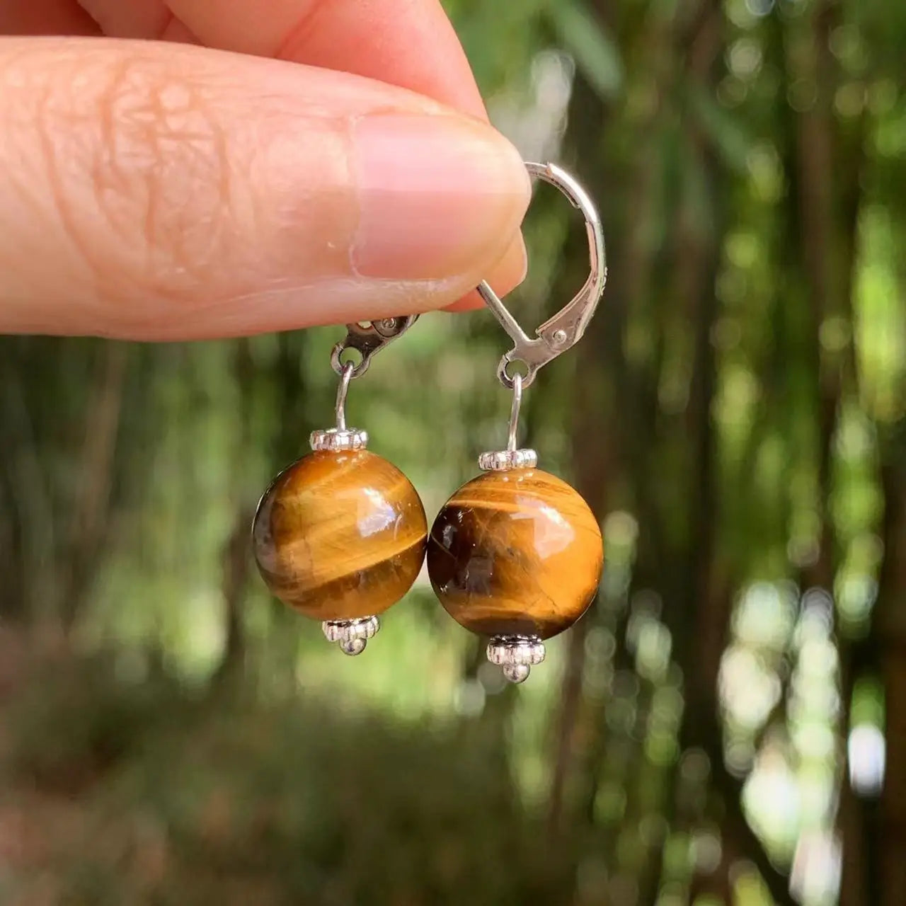 Women's Dangle Earrings Tiger's Eye