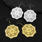 Women's Hanging Earrings Metatron's Cube Silver