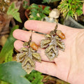 Leaf and Tassel Dangle Earrings