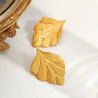 Women's Leaf Dangle Earrings Gold
