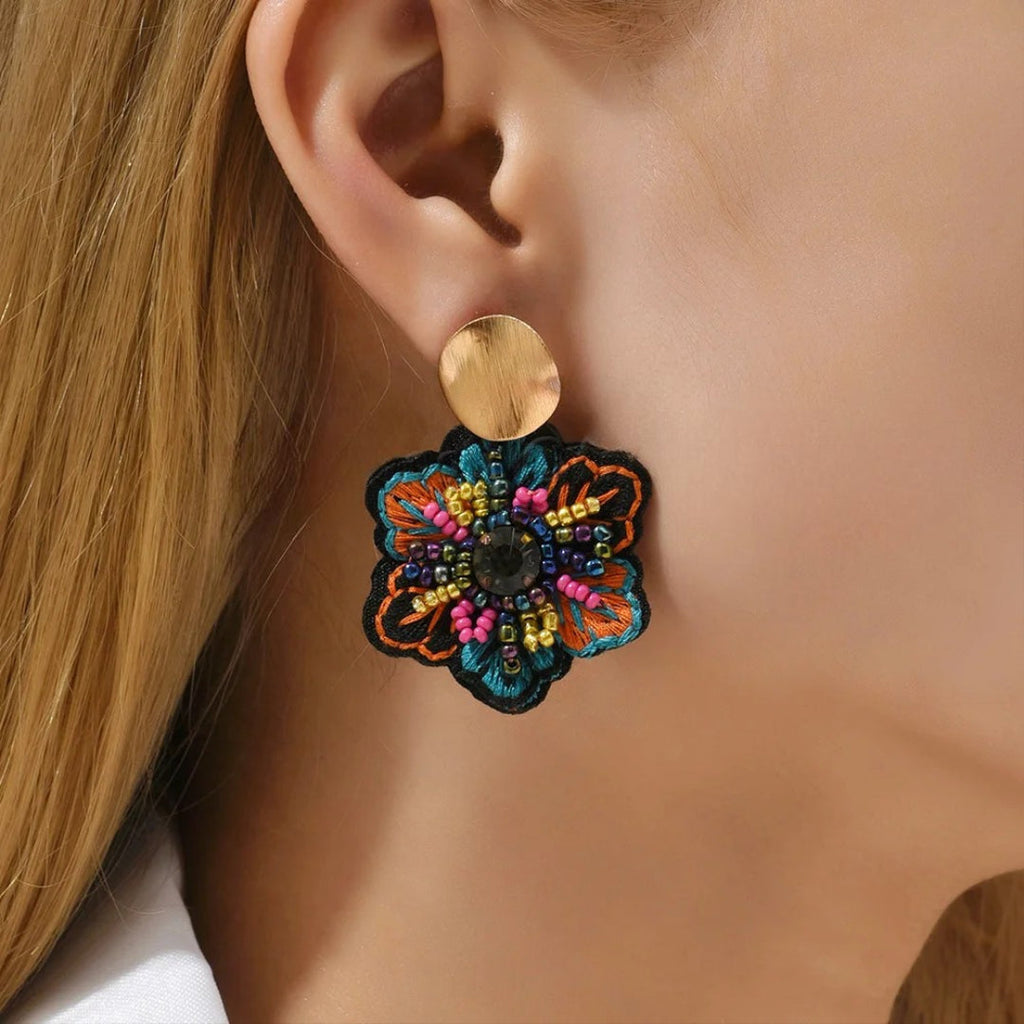 Colorful Flower Dangle Earrings
