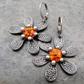 Ethnic Flower Drop Earrings