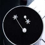 Snowflake Drop Earrings Silver Women