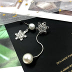 Snowflake Drop Earrings Silver Women