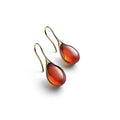Gold and Red Water Drop Dangle Earrings