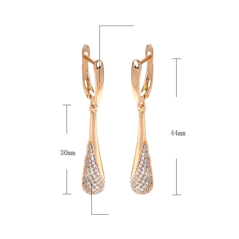 Water Drop Zircon Drop Earrings for Women