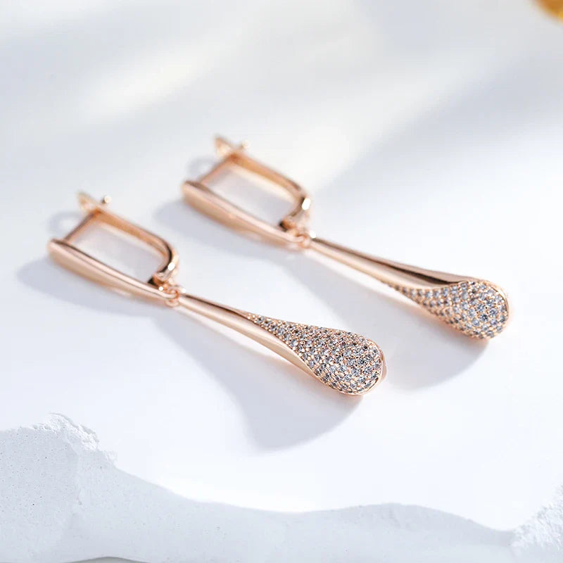 Water Drop Zircon Drop Earrings for Women