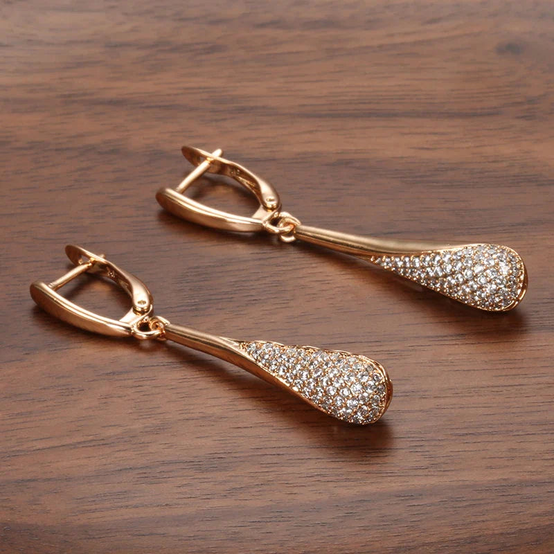 Water Drop Zircon Drop Earrings for Women