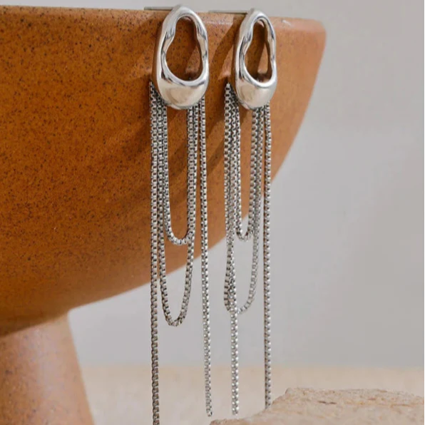 Water Drop Dangle Earrings for Women silver