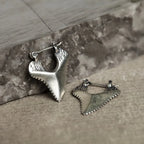 Shark Tooth-Inlaid Dangle Earrings