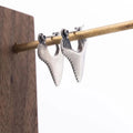 Shark Tooth-Inlaid Dangle Earrings
