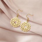 Mandala Drop Earrings for Women in gold