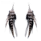 Dangling Earrings with Pheasant Feathers
