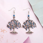 Blue Tree of Life Dangle Earrings for Women