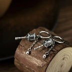 Buddhist Prayer Wheel Dangle Earrings