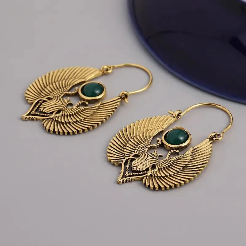 Egyptian Scarab Dangle Earrings