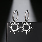 Sun Star Earrings Gold or Silver Silver