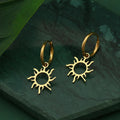Sun Star Earrings Gold or Silver or