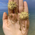 Sun and Stars Drop Earrings