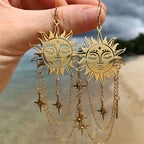 Sun and Stars Drop Earrings