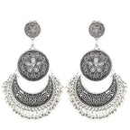 Bohemian Baroque-Style Dangle Earrings silver
