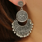 Bohemian Baroque-Style Dangle Earrings silver