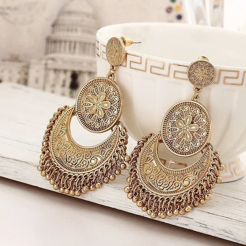 Bohemian Baroque-Style Dangle Earrings rose gold