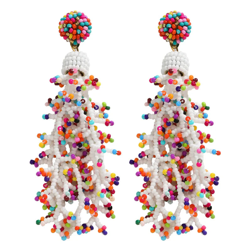 Bohemian-Style Coral Dangle Earrings