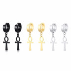 Egyptian-Style Ankh Cross Dangle Earrings
