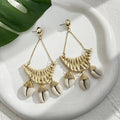 Nature Style Cowrie Shell Dangle Earrings