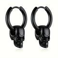 Black Men's Skull Dangle Earrings