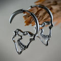 Silver Skull Dangle Earrings for Men or Women