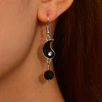 Yin Yang Drop Earrings Gold & Silver silver