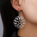 Dangling Pentacle Earrings Witchcraft Wiccan Women silver