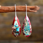 Natural Stone Earrings red