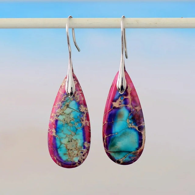Natural Stone Earrings violet