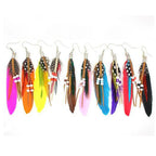 Apache-style feather earrings
