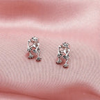 Women's Silver Frog Earrings