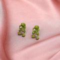 Women's Green Frog Earrings