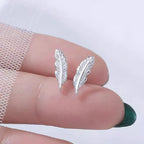Feather stud earrings